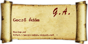 Gecző Ádám névjegykártya